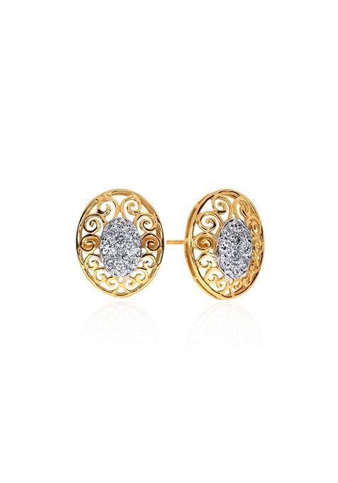 Indya X Senco Dreamy Art Diamond Studs Earrings