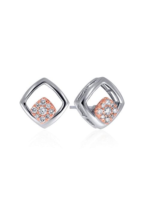 Indya X Senco Everyday Glamour Platinum Diamond Studs Earrings