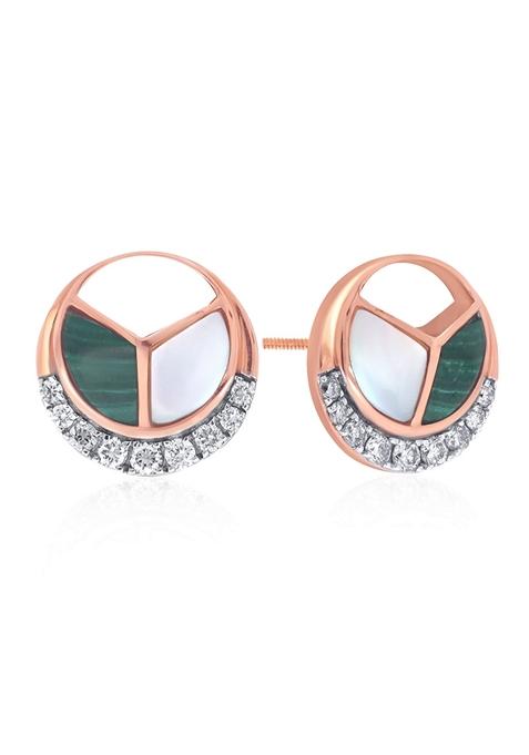 Indya X Senco Forest Queen Diamond Studs Earrings