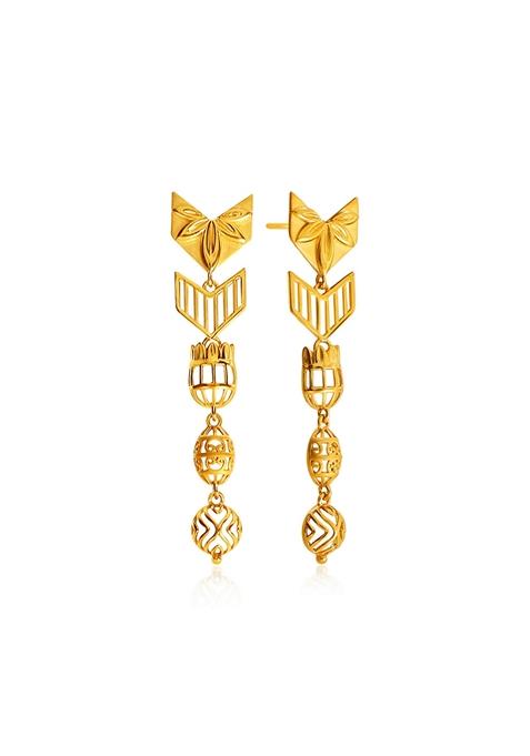 Indya X Senco Versatile Craft Gold Earrings