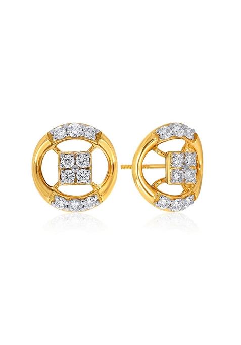 Indya X Senco Classy Styled Diamond Studs Earrings