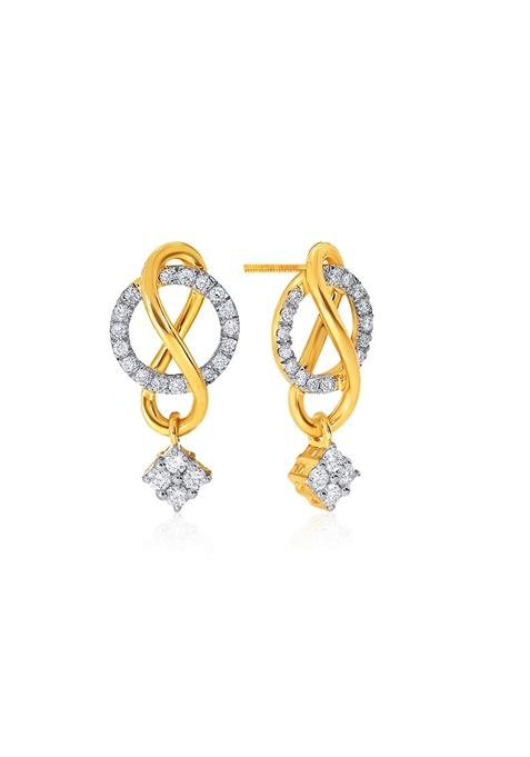 Indya X Senco Infinite Halo Diamond Studs Earrings