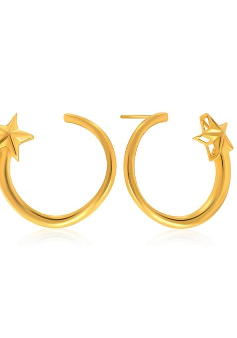 Indya X Senco Shooting Star Gold Studs Earrings