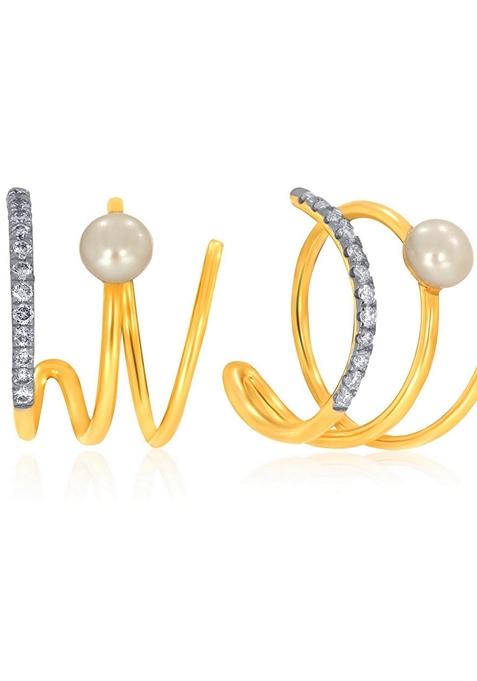 Indya X Senco Swirl Queen Diamond Ear Cuffs