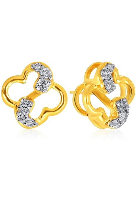 Indya X Senco Whirled Bloom Diamond Studs Earrings