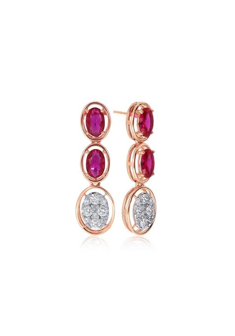 Indya X Senco Adorable Poise Diamond Drop Earrings