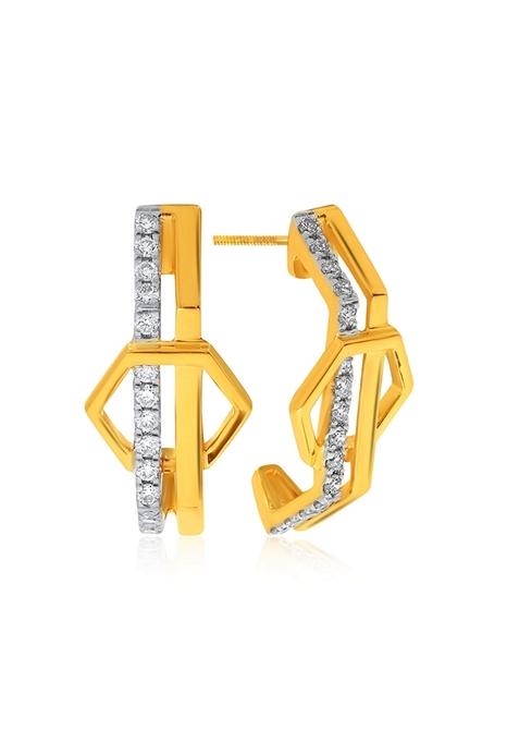 Indya X Senco Contrasting Duo Diamond Studs Earrings