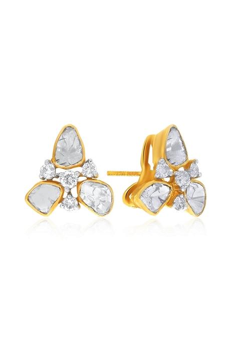 Indya X Senco Trio Brilliance Polki Diamond Studs Earrings