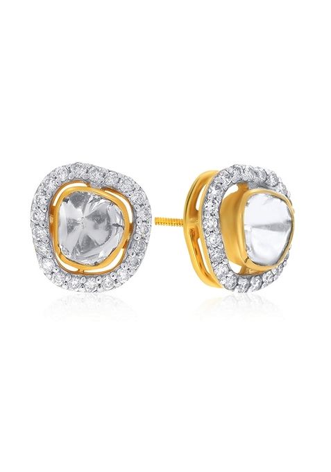 Indya X Senco Abstract Elegance Polki Diamond Studs Earrings