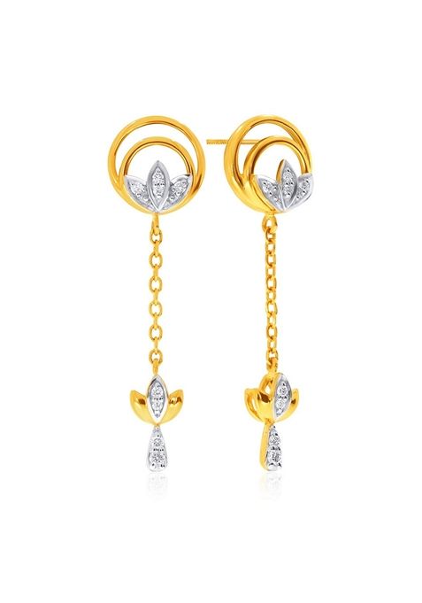 Indya X Senco Symbol Of Purity Diamond Drop Earrings