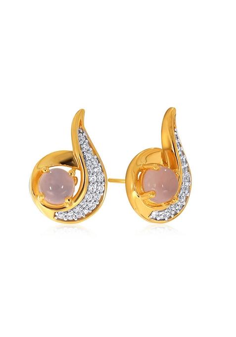 Indya X Senco Artsy Snail Gold Studs Earrings