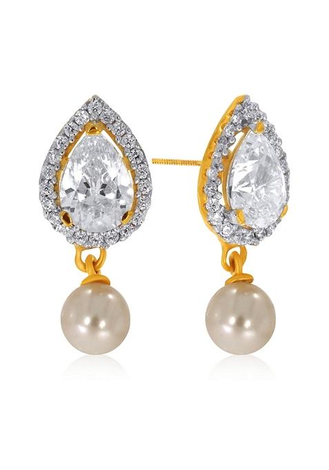 Indya X Senco Fiery Drop Gold Drop Earrings