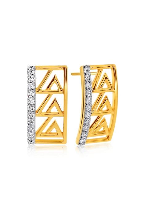 Indya X Senco Ethnic Art Diamond Studs Earrings