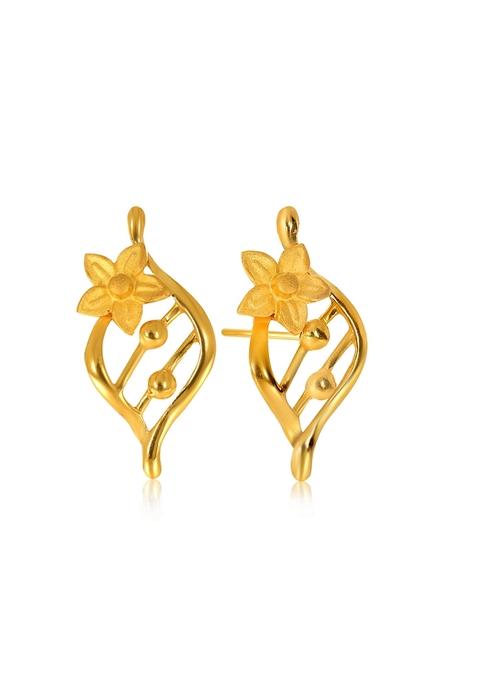 Indya X Senco Autumn Bloom Gold Studs Earrings