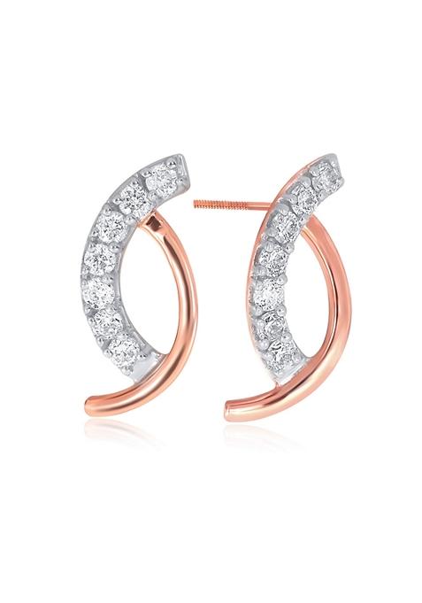 Indya X Senco Flair Embrace Diamond Studs Earrings