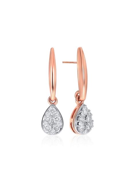 Indya X Senco Sparkling Drip Diamond Drop Earrings