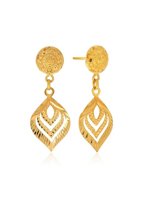 Indya X Senco Peacock Glory Gold Drop Earrings