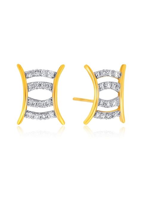 Indya X Senco Fashionable Ascend Diamond Studs Earrings