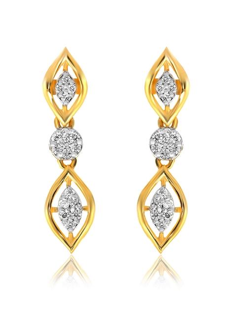 Indya X Senco Glowing Dayflower Diamond Drop Earrings