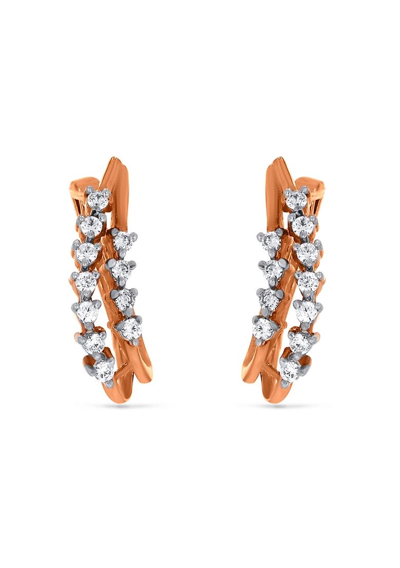 Genuine Diamonds Senco Gold Ear Top Hoop Earrings Design Senco