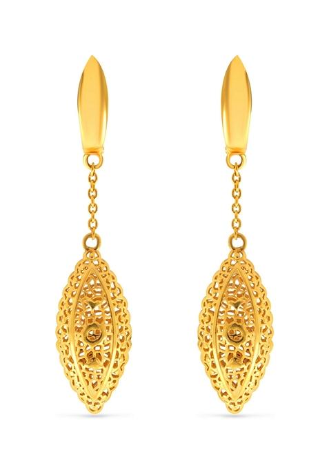 Indya X Senco Decorative Enclosed Shell Gold Earrings