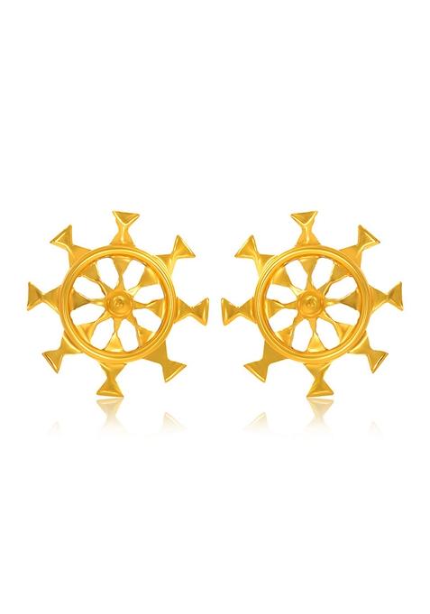 Indya X Senco Divine Chakra Gold Studs Earrings