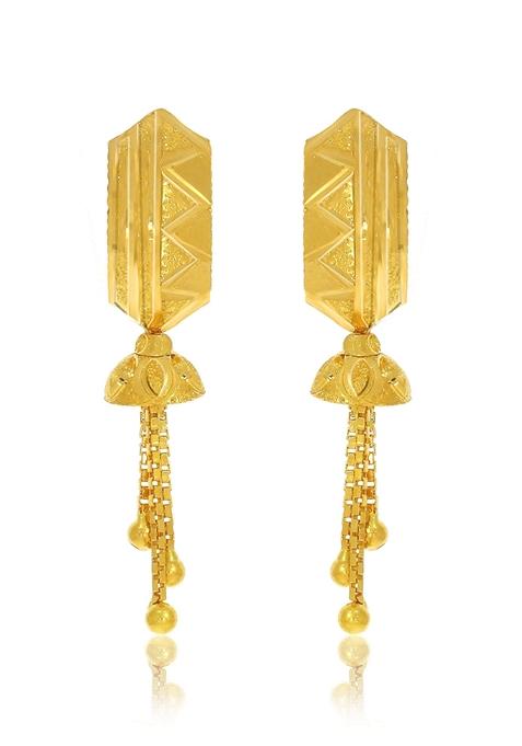 Indya X Senco Glorious Glam Gold Drop Earrings