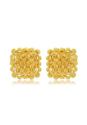 Indya X Senco The Square Mystery Gold Studs Earrings