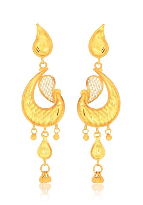 Indya X Senco Half Moon Gold Earrings