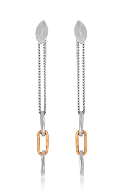 Indya X Senco Vogue Remarkable Platinum Long Earrings