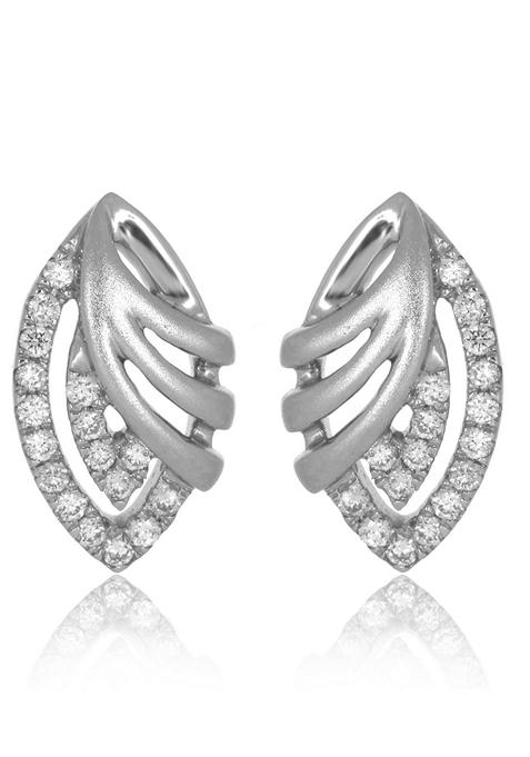 Indya X Senco Loving Eyes Platinum Studs Earrings