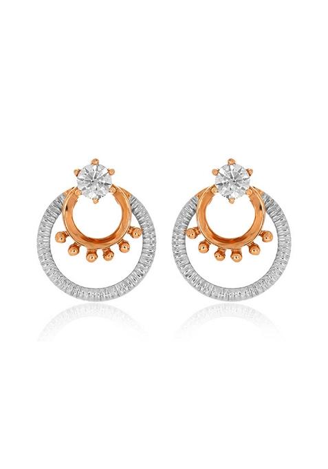 Indya X Senco Universe Platinum Studs Earrings