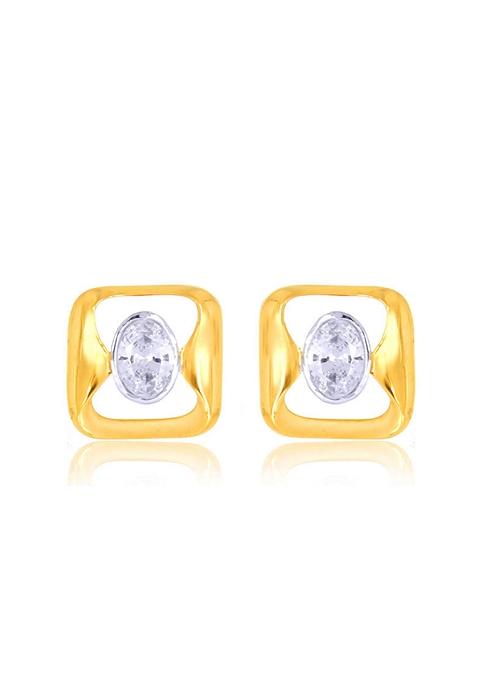 Indya X Senco Splendid Cube Gold Studs Earrings