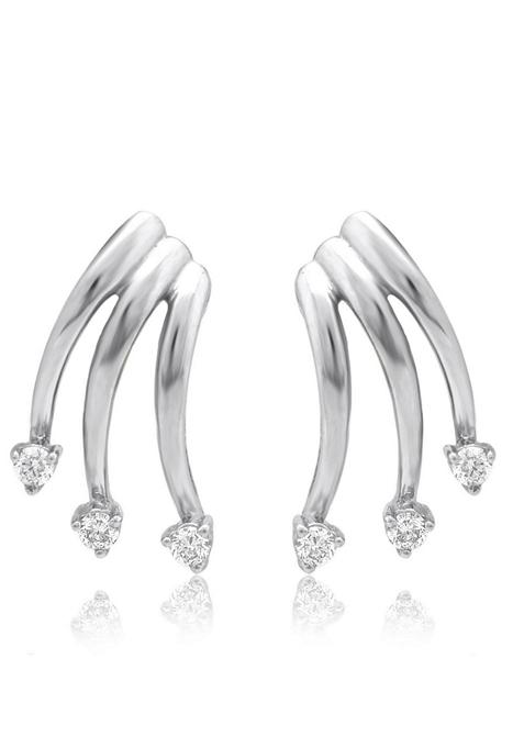 Indya X Senco Floral Drop Earrings Platinum Studs Earrings