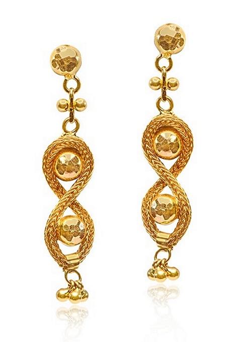 Indya X Senco Infinite Beauty Gold Drop Earrings