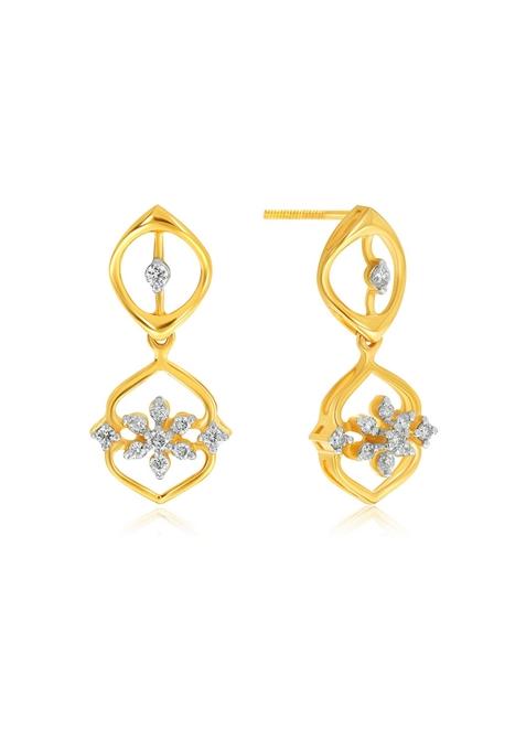 Indya X Senco Floral Fantasy Diamond Drop Earrings