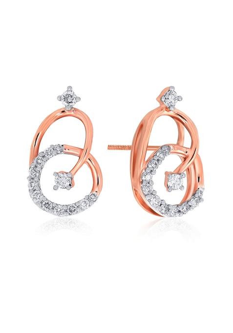 Indya X Senco Dainty Desire Diamond Studs Earrings