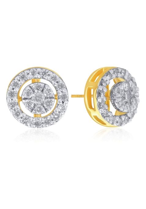 Indya X Senco Spherical Perfection Diamond Studs Earrings