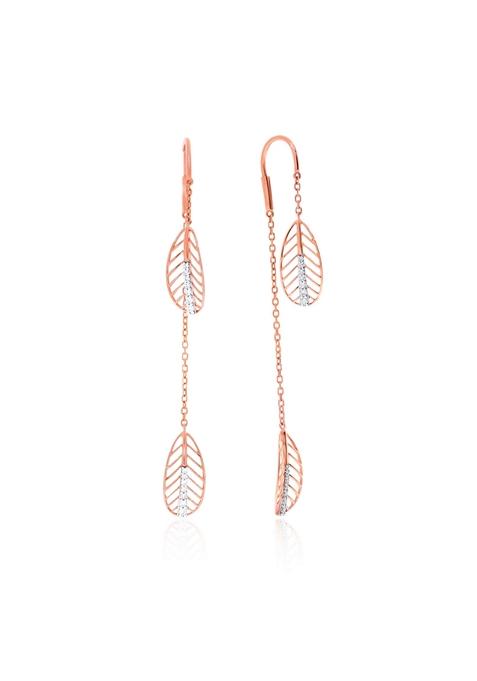 Indya X Senco Leafy Adore Diamond Long Earrings