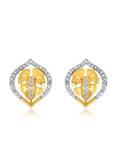 Indya X Senco Tropical Lush Diamond Studs Earrings