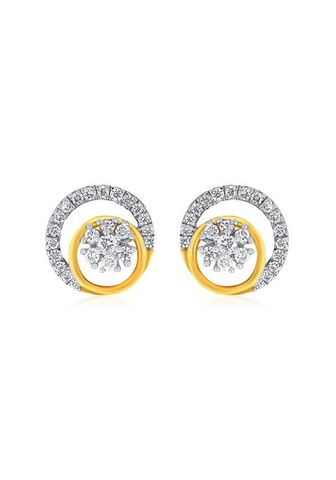 Indya X Senco Encircling Sparkle Diamond Studs Earrings