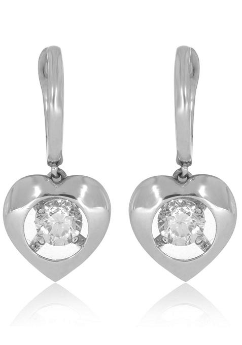 Indya X Senco Heart Shine Platinum Hoop Earrings