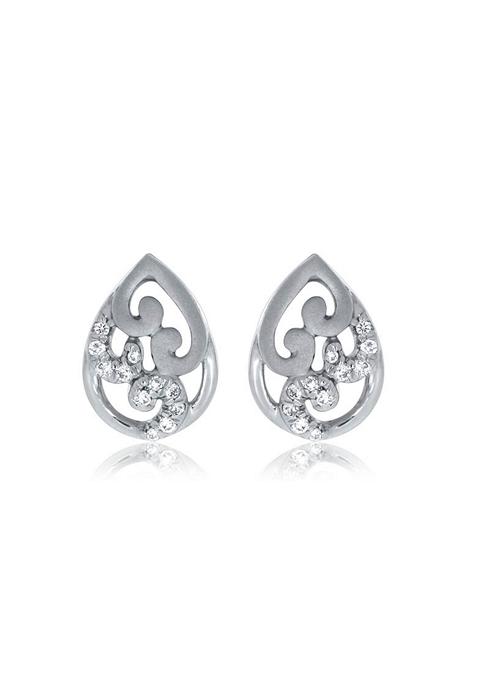 Indya X Senco Visionary Drop Platinum Studs Earrings