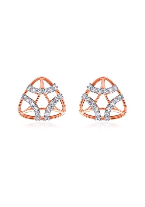 Indya X Senco Enthralling Belle Diamond Studs Earrings