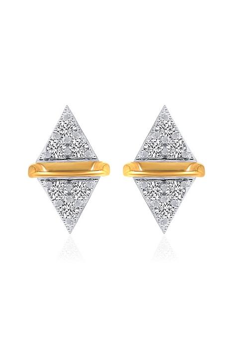 Indya X Senco Shiny Rhombic Aura Diamond Studs Earrings