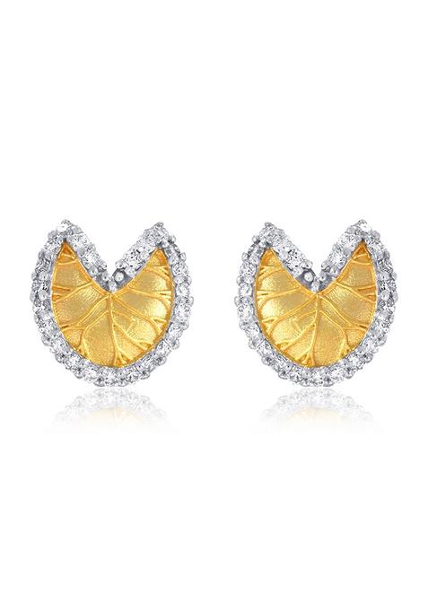 Indya X Senco Holy Verdant Diamond Studs Earrings