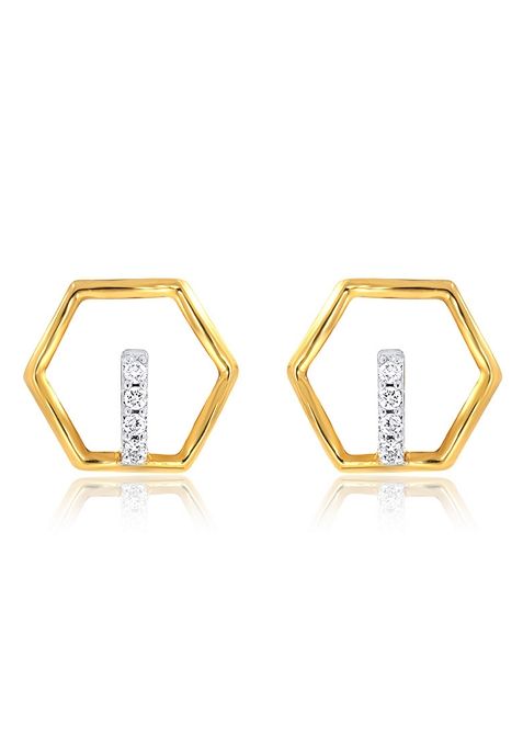 Indya X Senco Cute Glamour Glow Diamond Studs Earrings