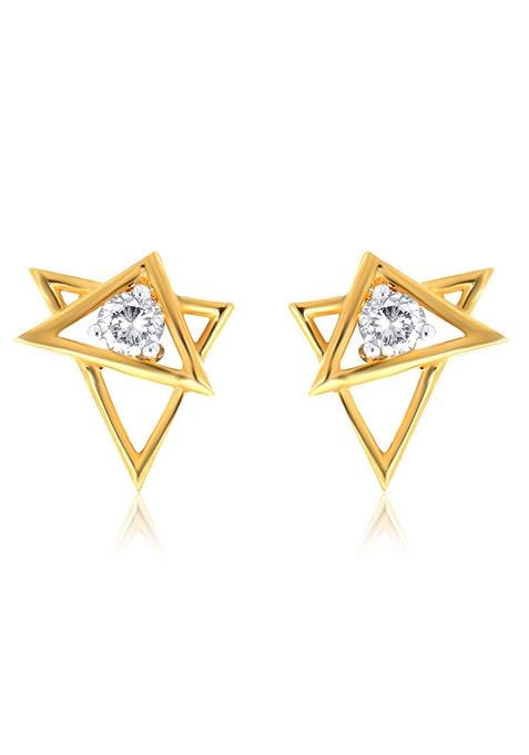 Indya X Senco Sweet Starry Glow Diamond Studs Earrings