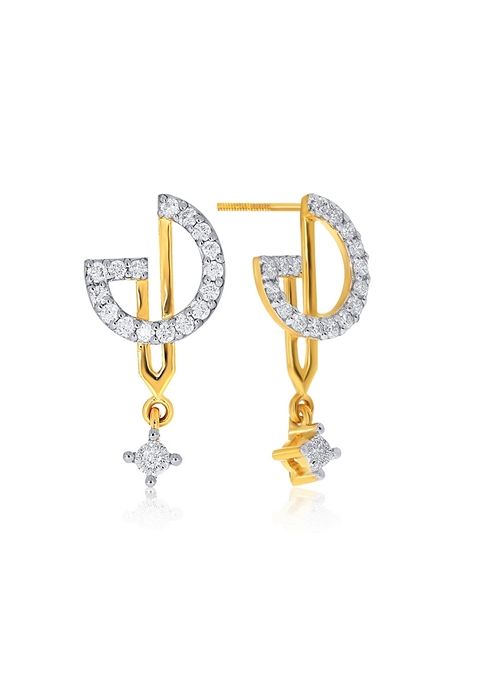 Indya X Senco Astonishing Style Diamond Drop Earrings