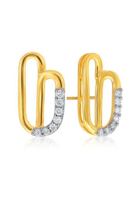 Indya X Senco Fascinating Ovals Diamond Studs Earrings